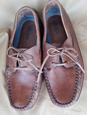 Vintage HL Trask Colter Creek Men's Brown Leather Driving Mocs